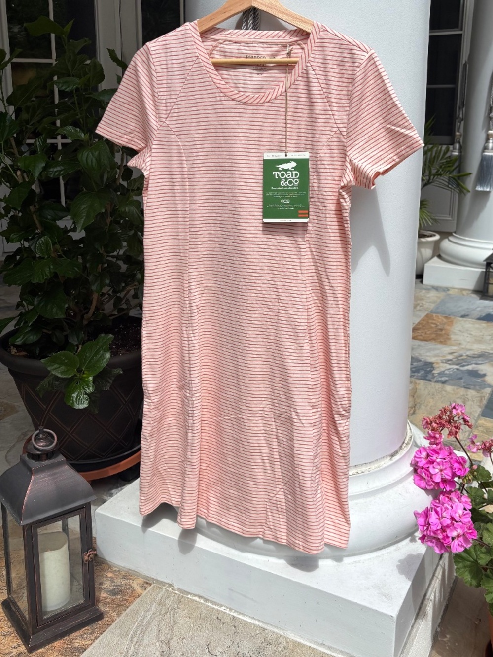 Horny Toad Windmere Dress in Pink Sand Stripe BRAND NEW!  size Medium